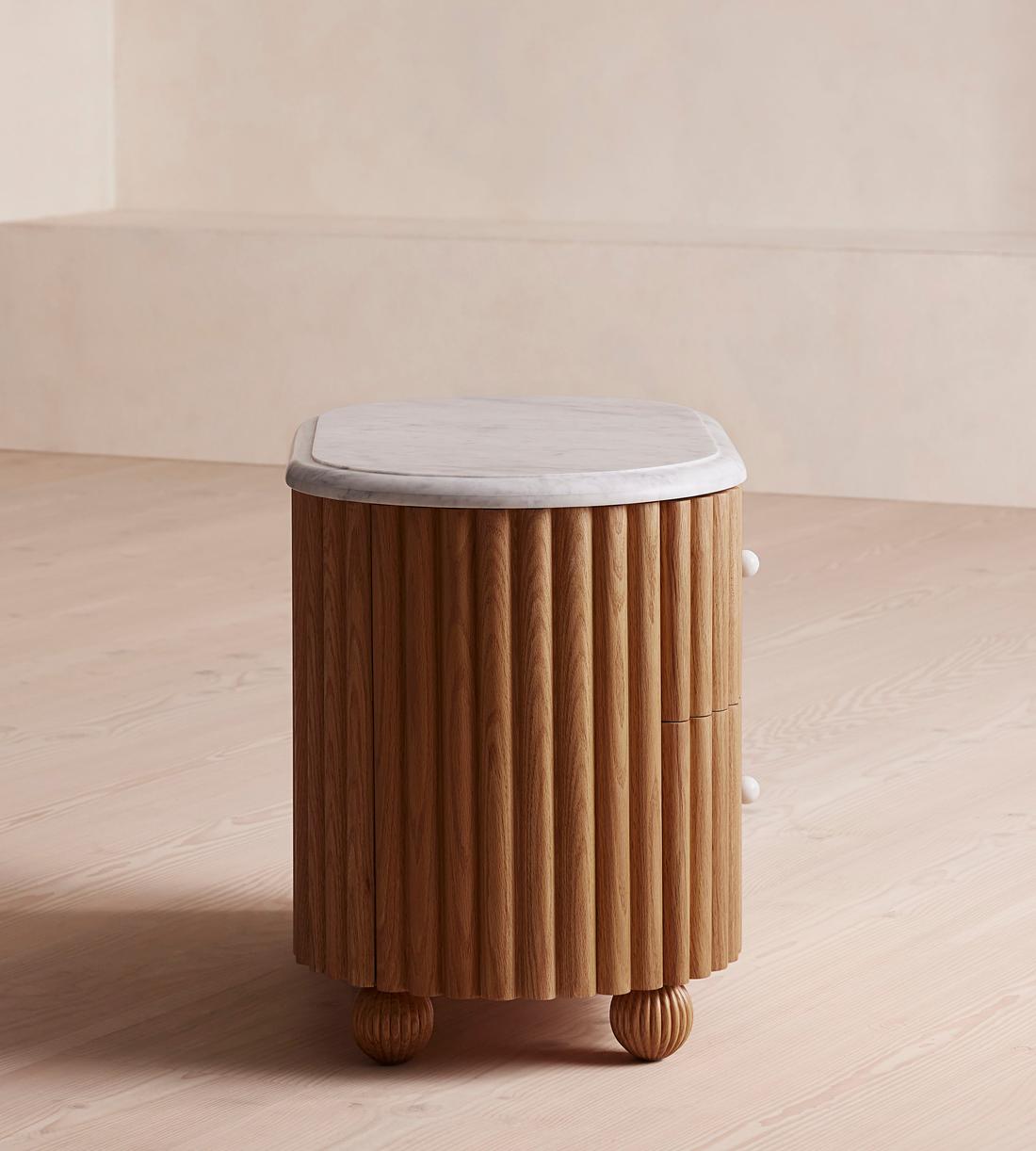 Carlisle Bedside Table - Carrara Marble - Large - Images - Image 5