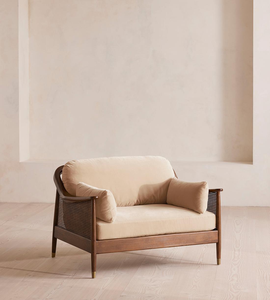 Atlanta Loveseat - Velvet - Porcelain - Listing - Image 1