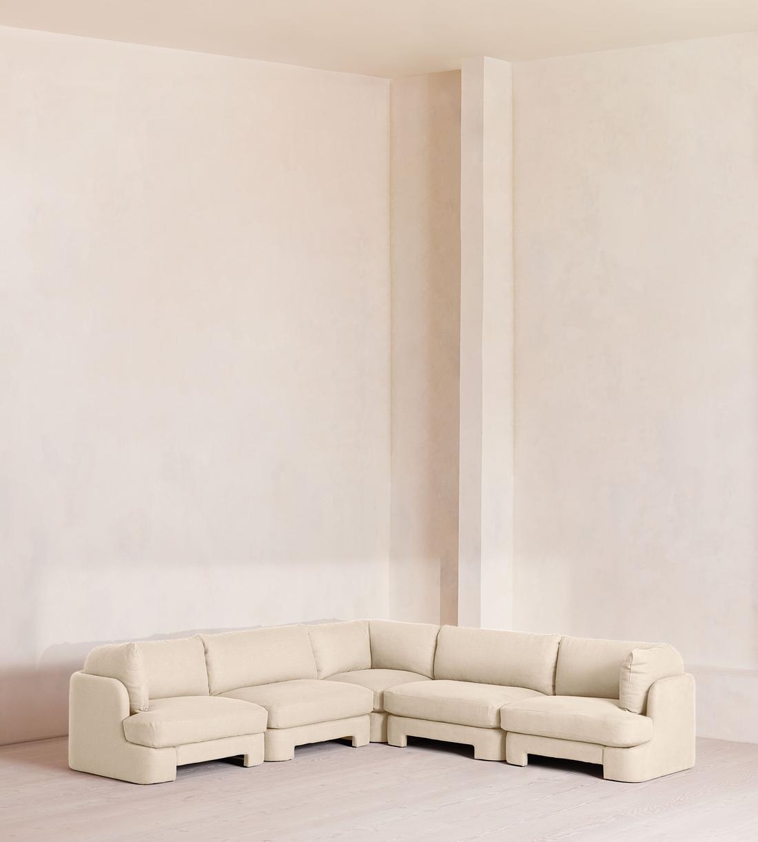 Odell Sectional Sofa - Corner Sofa - Linen - Bisque - US - Listing - Image 1
