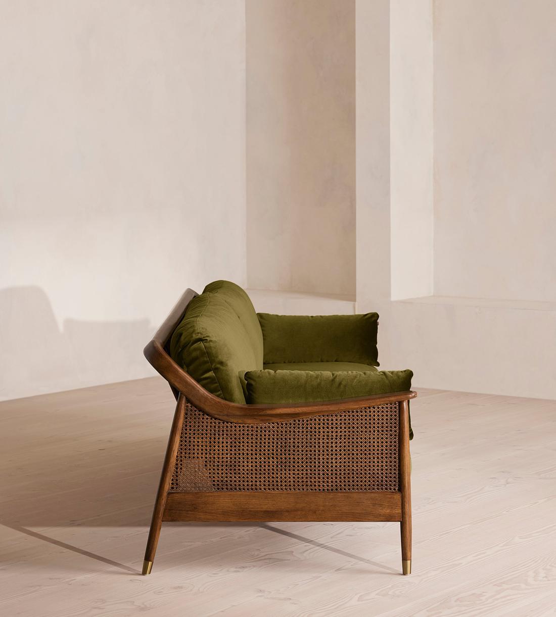 Atlanta Four Seater Sofa - Velvet - Olive - Images - Image 3