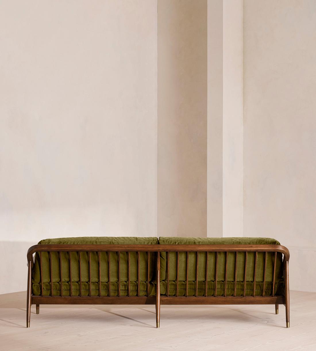 Atlanta Four Seater Sofa - Velvet - Olive - Images - Image 4