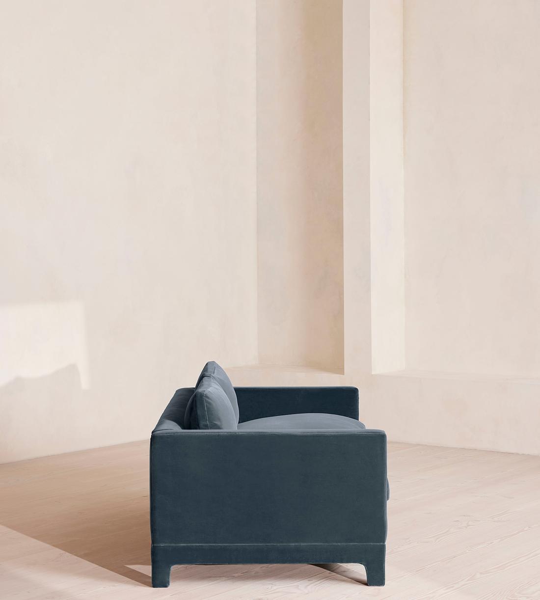 Ashford Two Seater Sofa - Velvet - Grey Blue - Images - Image 3