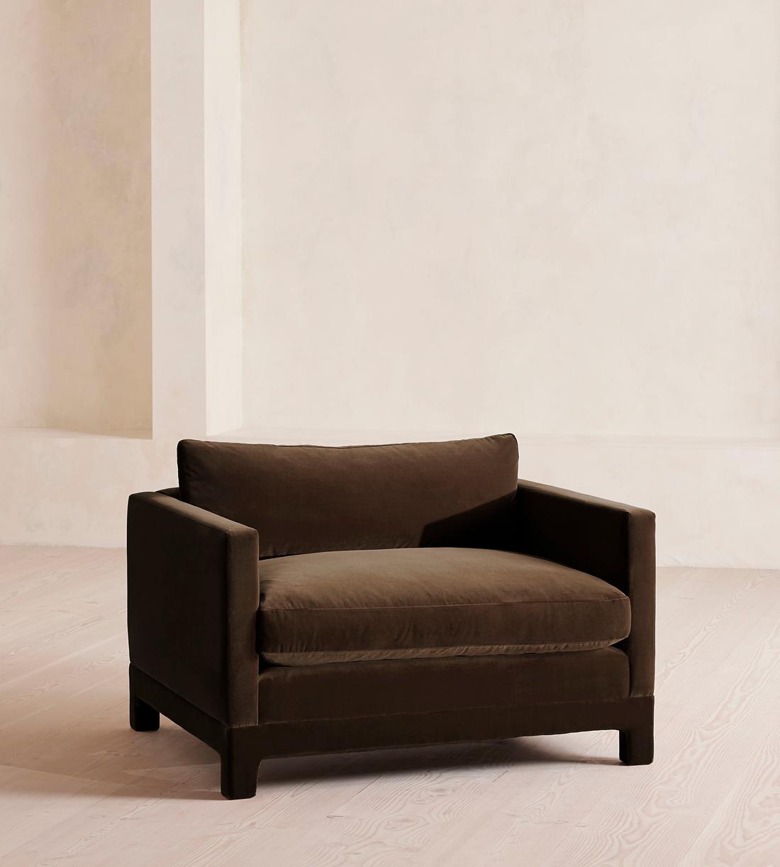 Ashford Loveseat Sofa - Velvet - Chocolate - Listing - Image 1