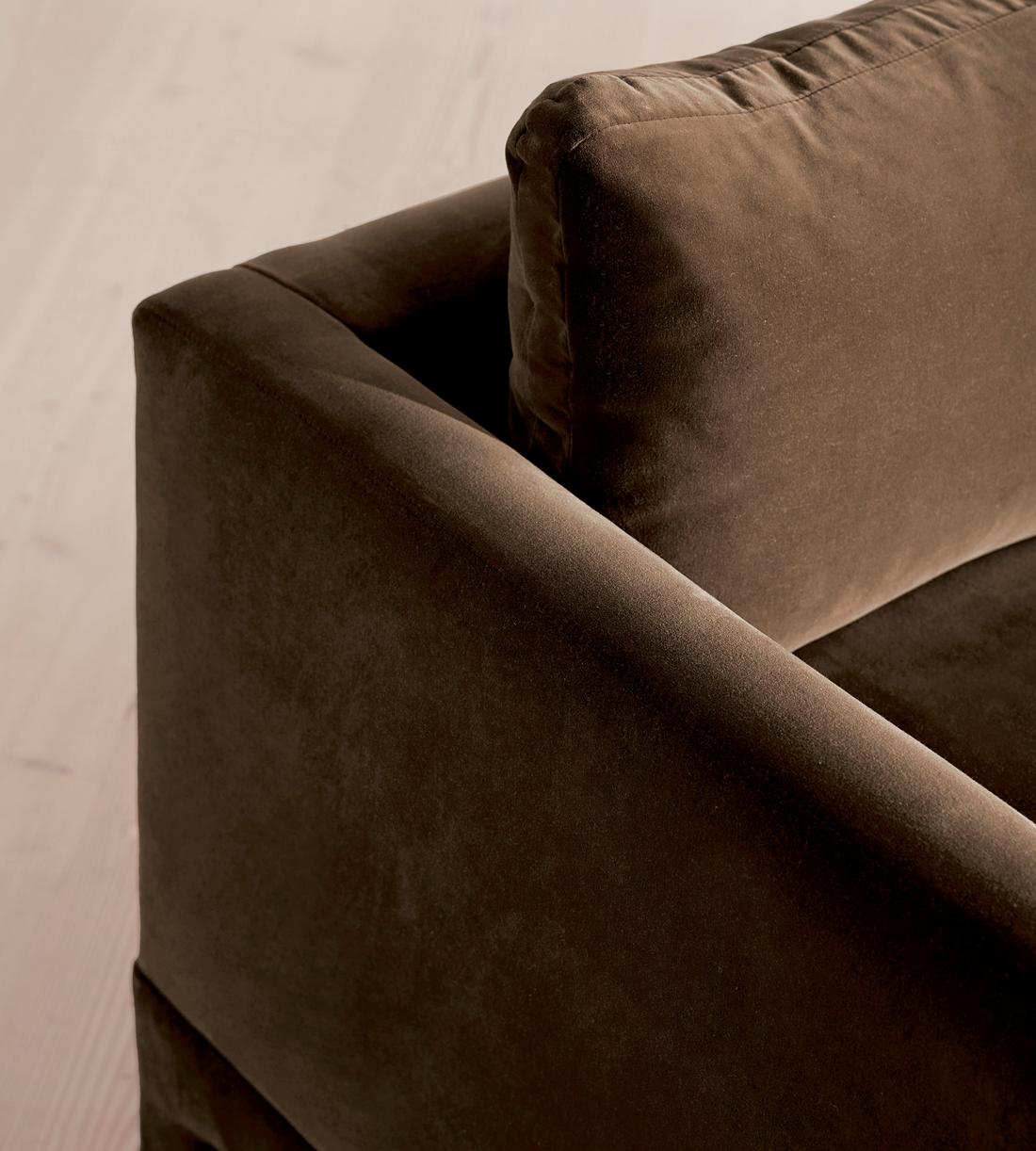 Ashford Loveseat Sofa - Velvet - Chocolate - Images - Image 5