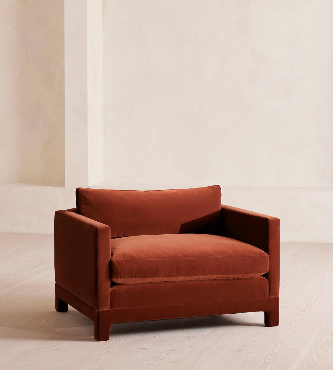 Ashford Loveseat - Velvet - Rust - Listing - Image 1