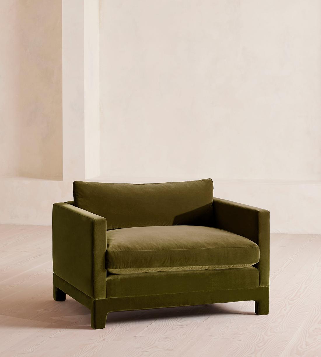 Ashford Loveseat - Velvet - Olive - Listing - Image 1