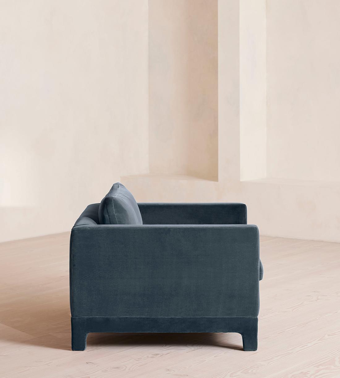 Ashford Loveseat Sofa - Velvet - Grey Blue - Images - Image 3