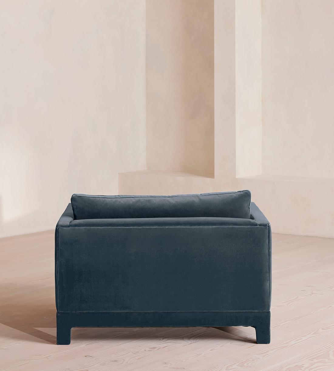 Ashford Loveseat Sofa - Velvet - Grey Blue - Images - Image 4