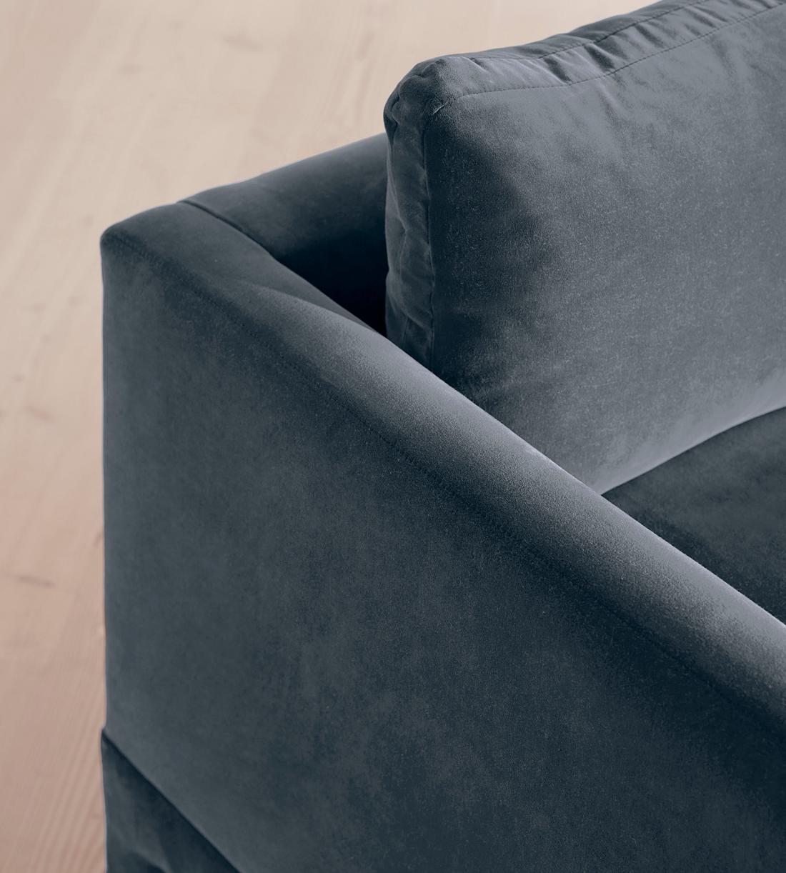 Ashford Loveseat Sofa - Velvet - Grey Blue - Images - Image 5