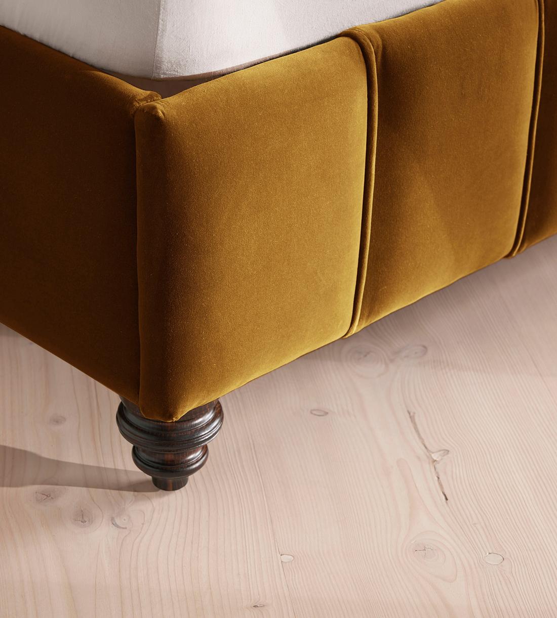 Manette Bed - King - Velvet - Mustard - Images - Image 5