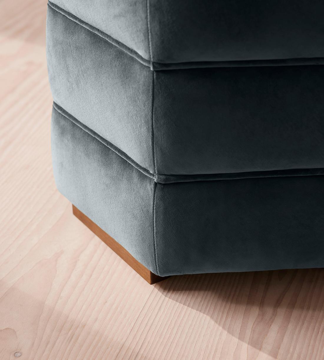 Lyla Footstool - Velvet - Grey Blue - US - Images - Image 6