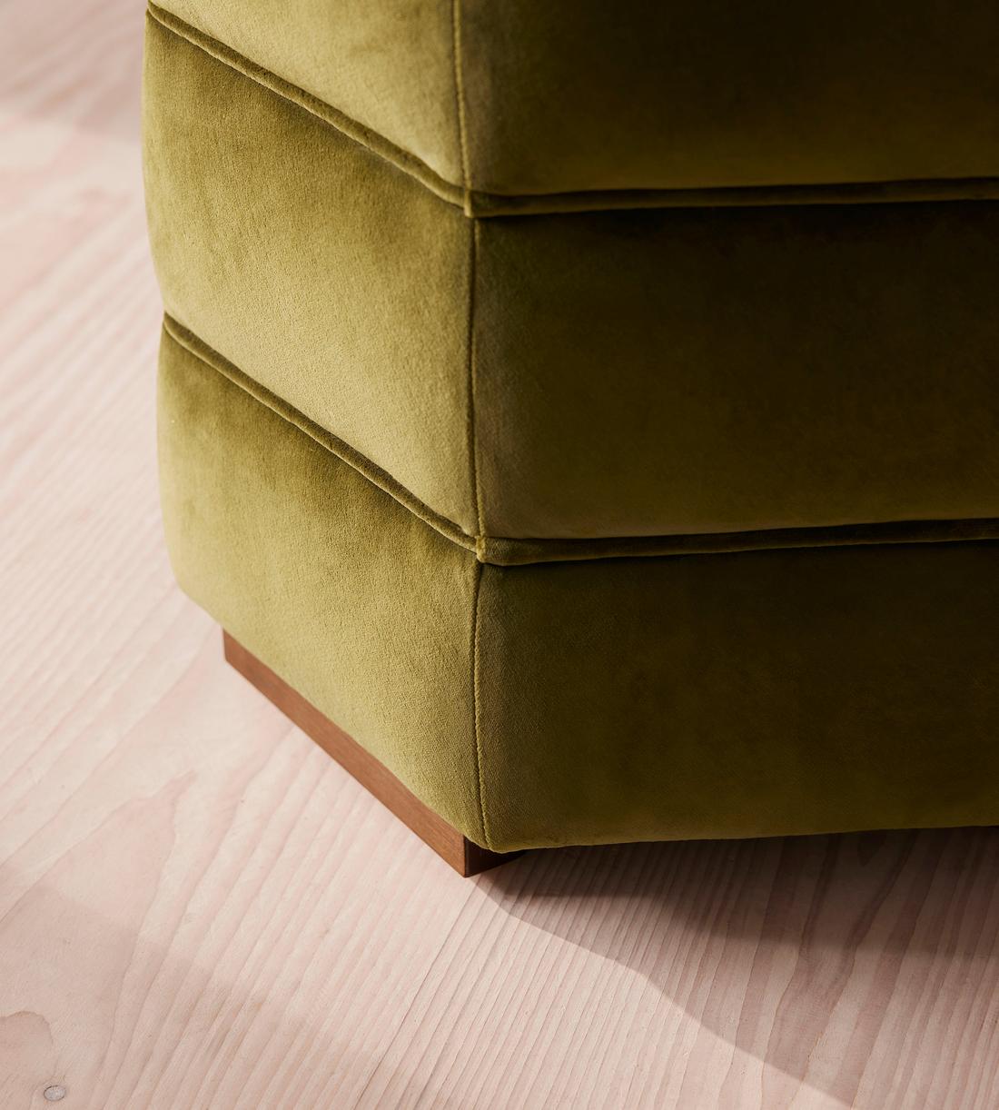 Lyla Footstool - Velvet - Olive - US - Images - Image 5