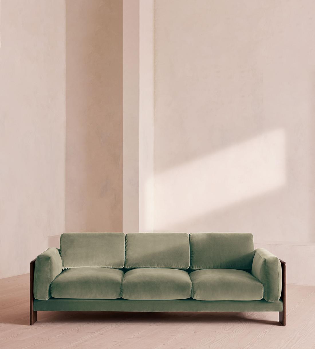 Marcia Three Seater Sofa - Seafoam Velvet - US - Listing - Image 1