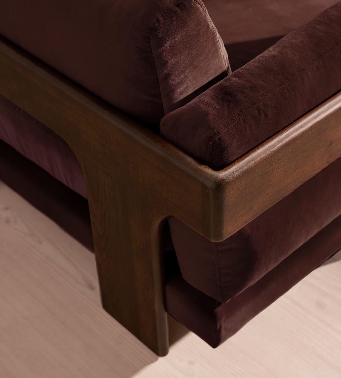 Marcia Three Seater Sofa - Aubergine Velvet - UK - Images - Image 5