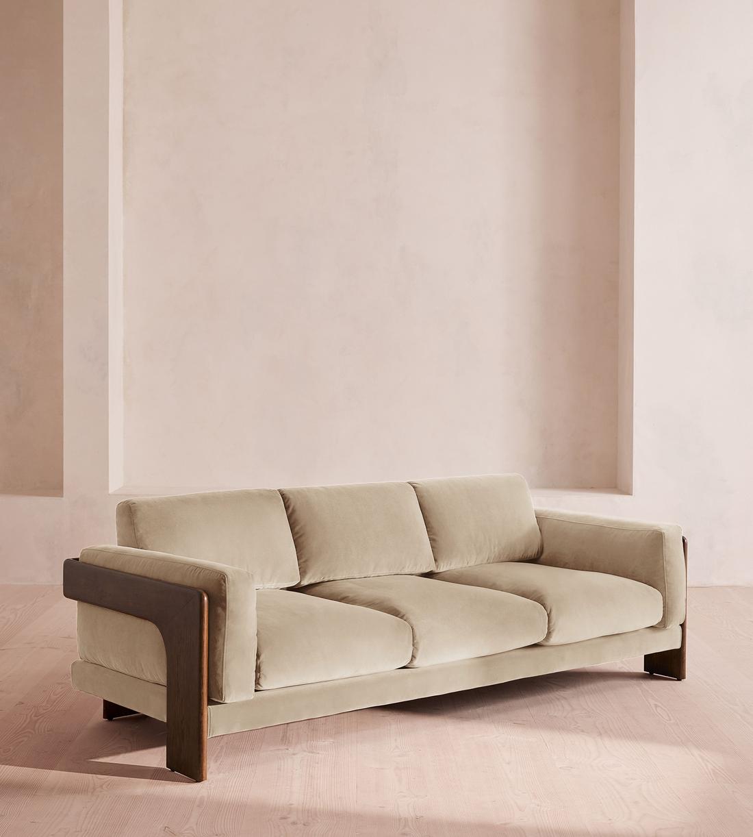 Marcia Three Seater Sofa - Oyster Velvet - US - Listing - Image 2