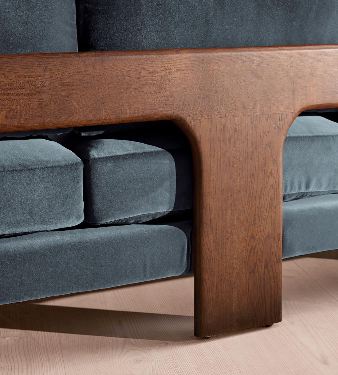 Marcia Three Seater Sofa - Velvet - Grey Blue - US - Images - Image 5
