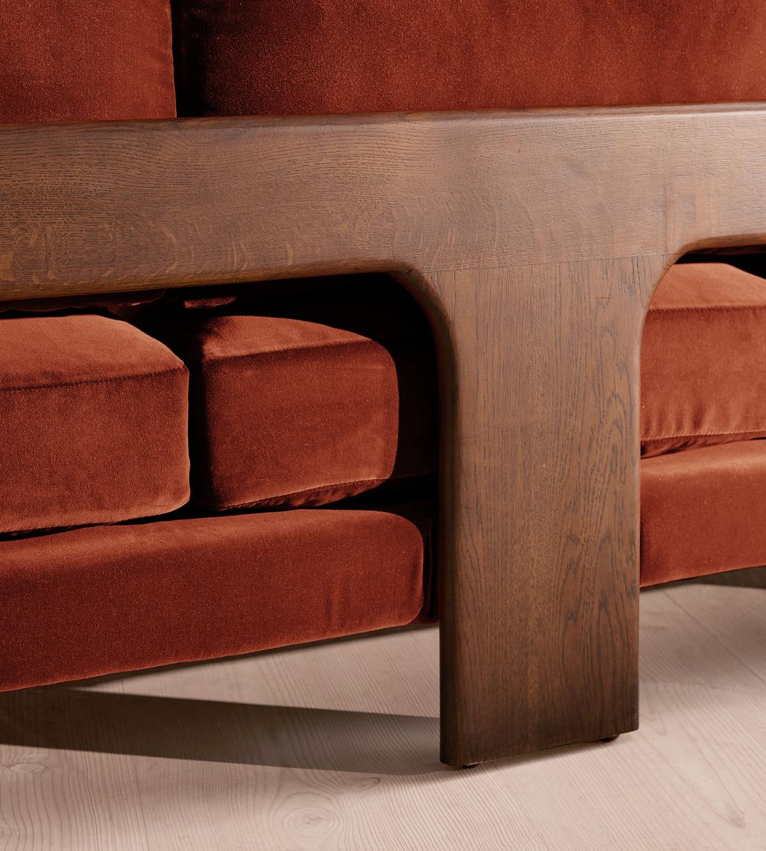 Marcia Three Seater Sofa - Velvet - Rust - US - Images - Image 9