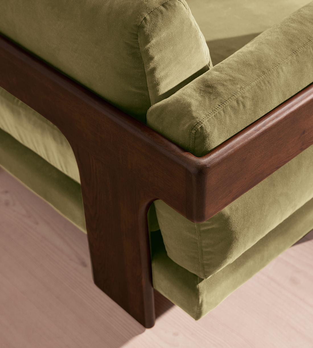Marcia Three Seater Sofa - Velvet - Lichen - Images - Image 5
