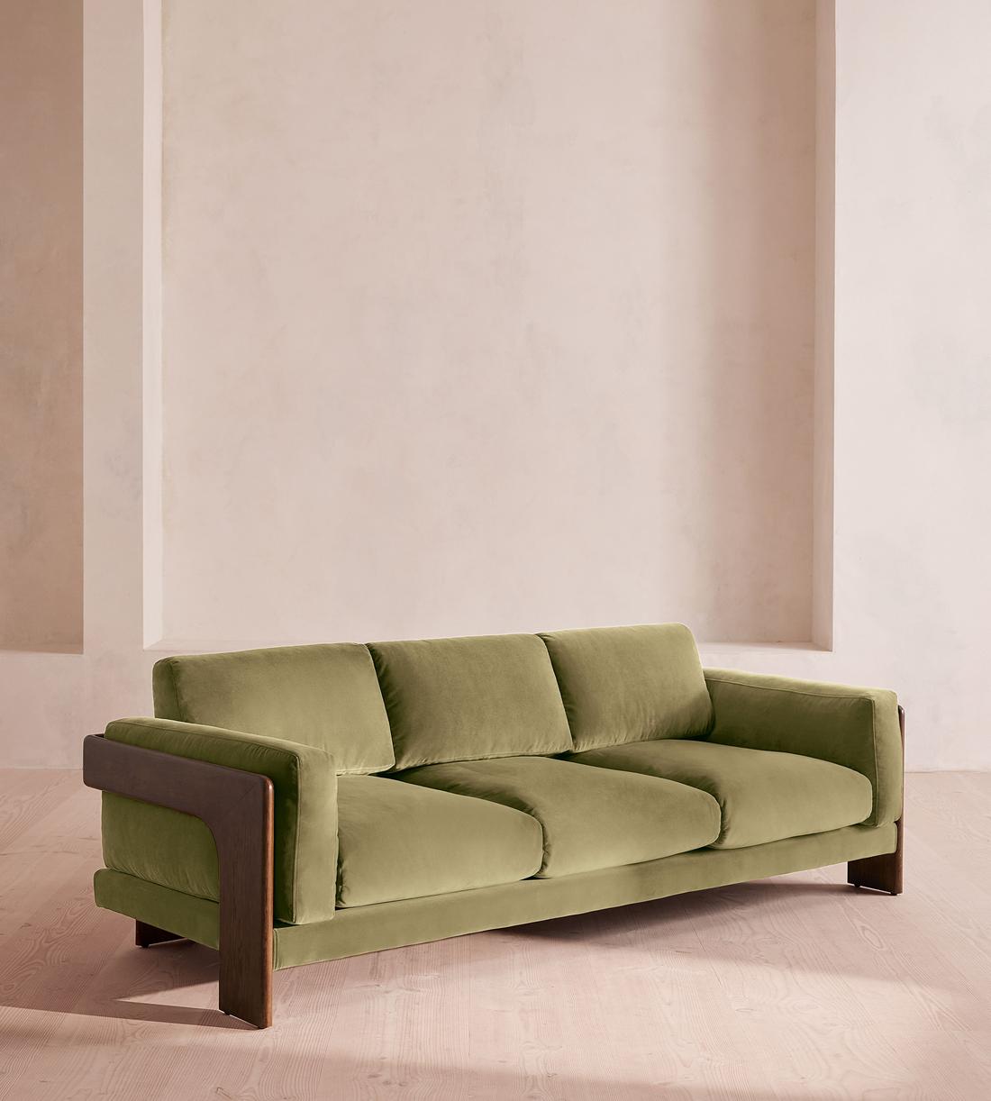 Marcia Three Seater Sofa - Velvet - Lichen - US - Listing - Image 2