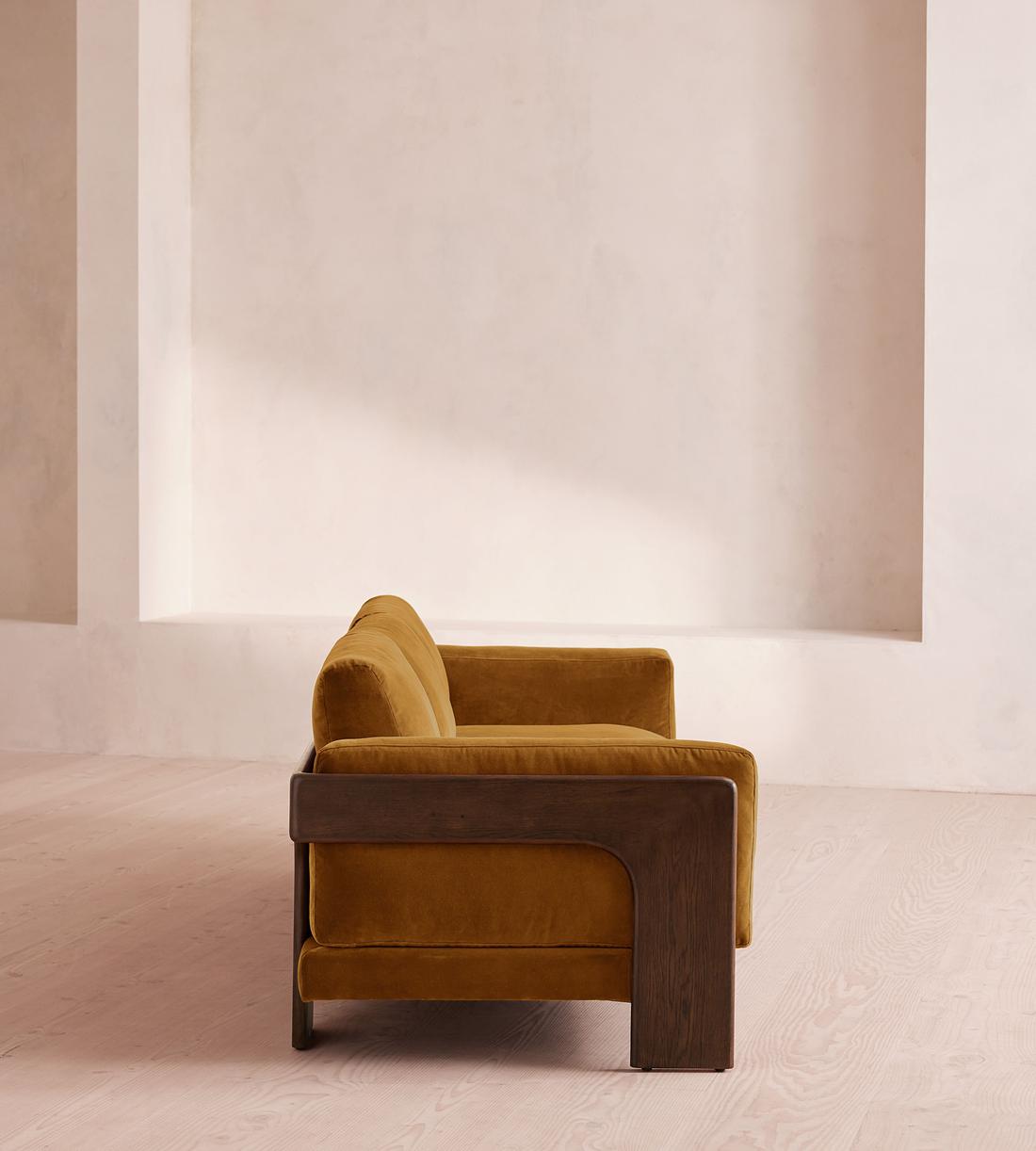 Marcia Three Seater Sofa - Velvet - Mustard - Images - Image 3