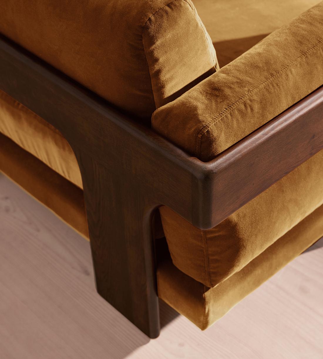 Marcia Three Seater Sofa - Velvet - Mustard - Images - Image 5