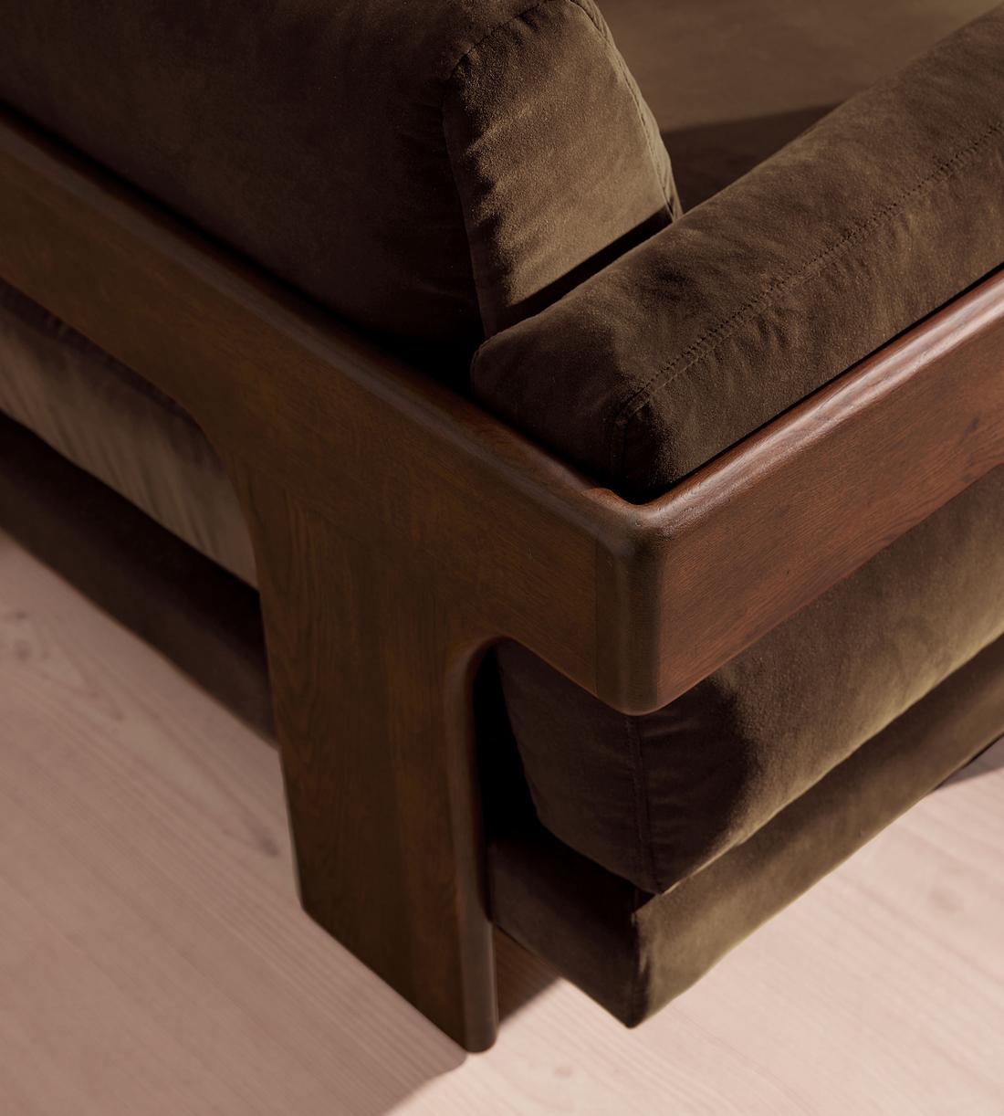 Marcia Three Seater Sofa - Velvet - Chocolate Brown - US - Images - Image 5