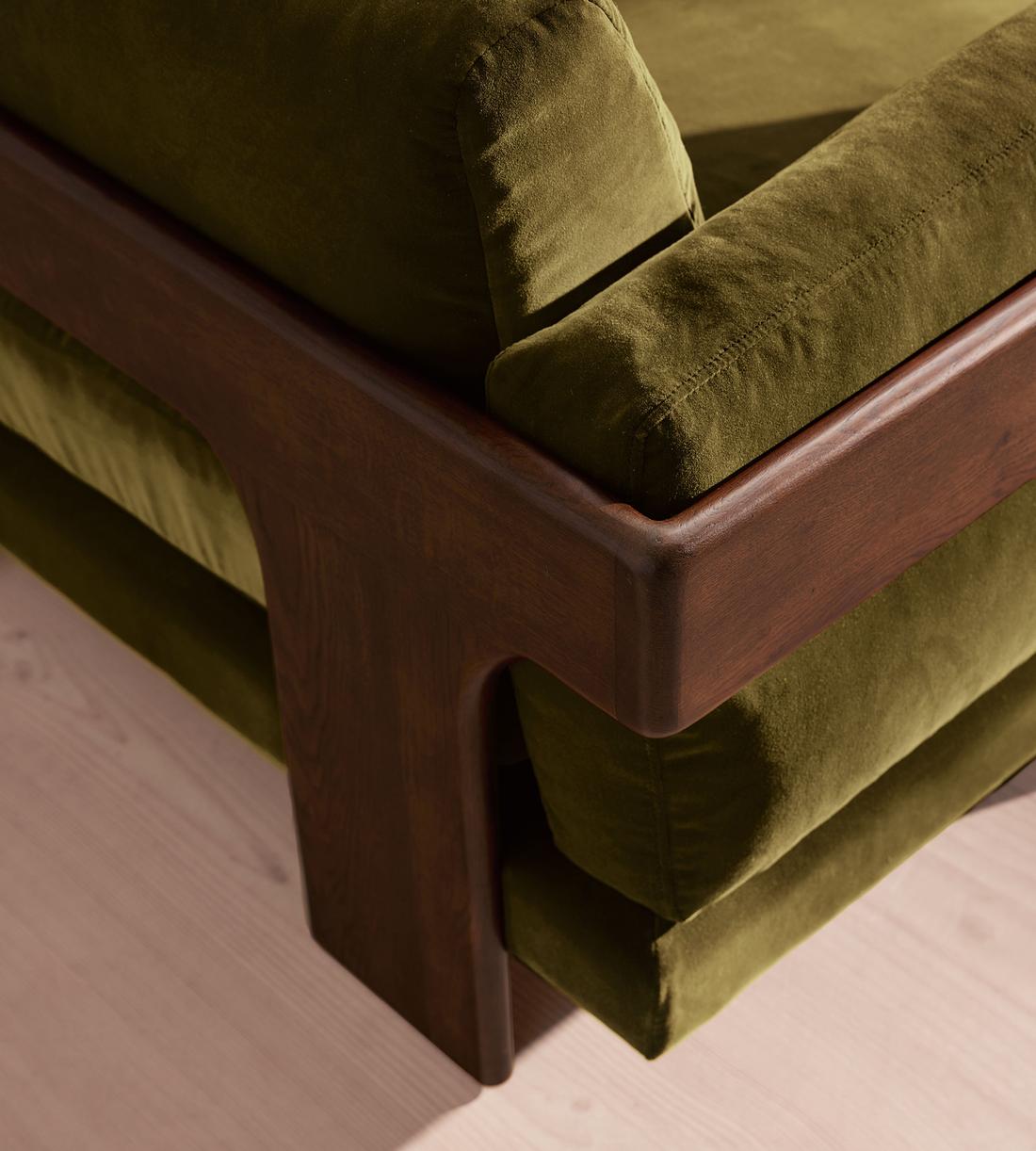 Marcia Three Seater Sofa - Velvet - Olive - US - Images - Image 8