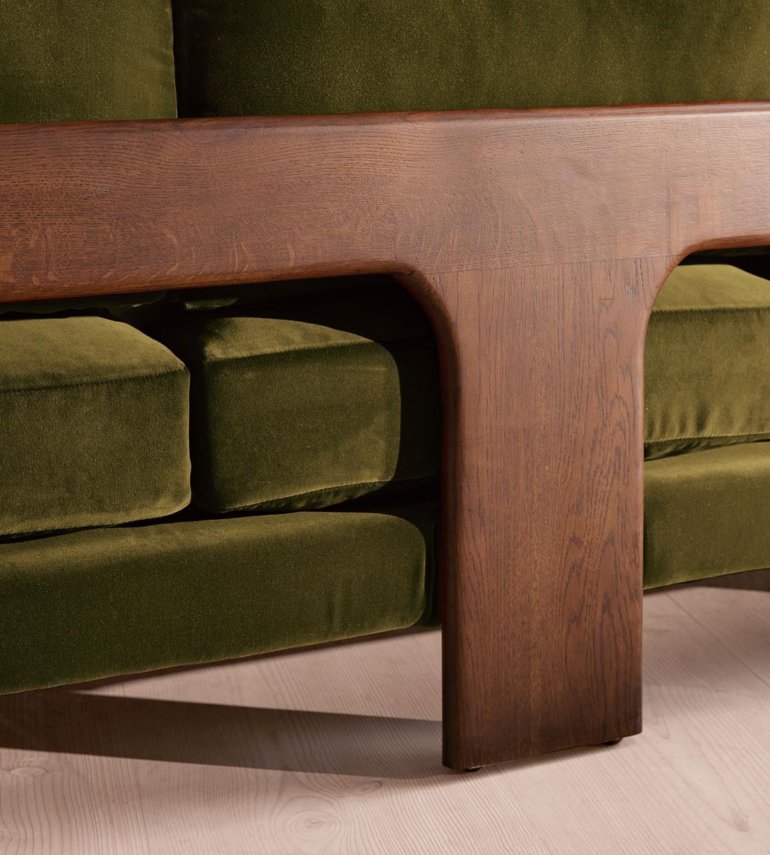 Marcia Three Seater Sofa - Velvet - Olive - US - Images - Image 9