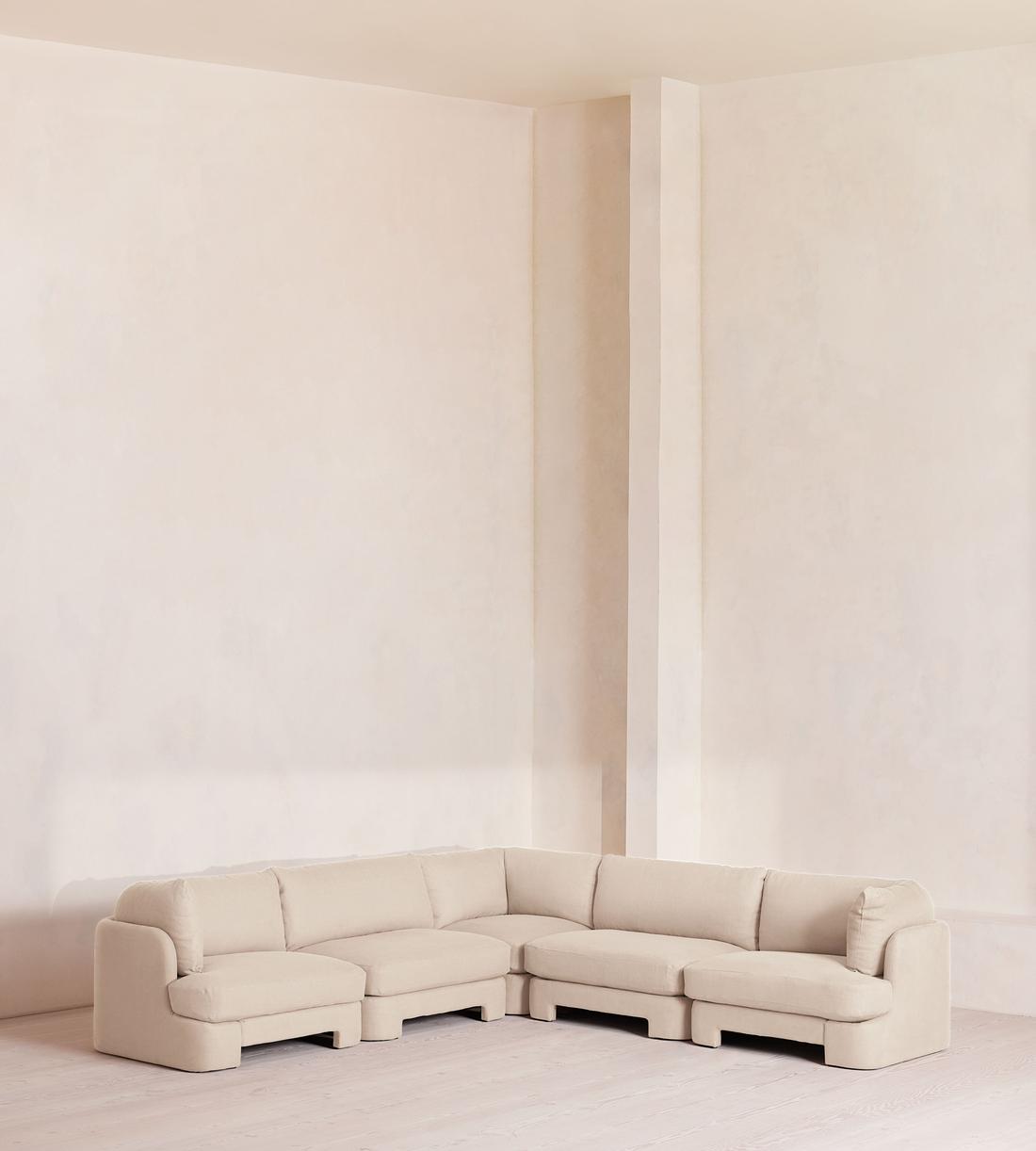 Odell Deeper Sit Sectional Sofa - Corner Sofa - Linen - Bisque - US - Listing - Image 1