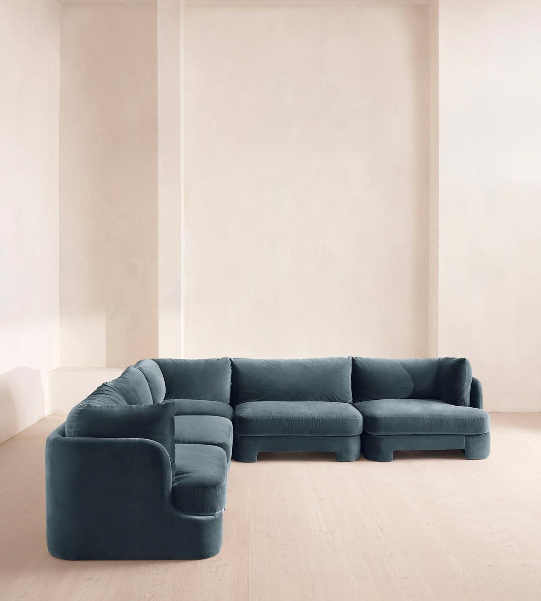 Odell Modular Sofa - Corner Sofa - Velvet - Grey Blue - Images - Image 3