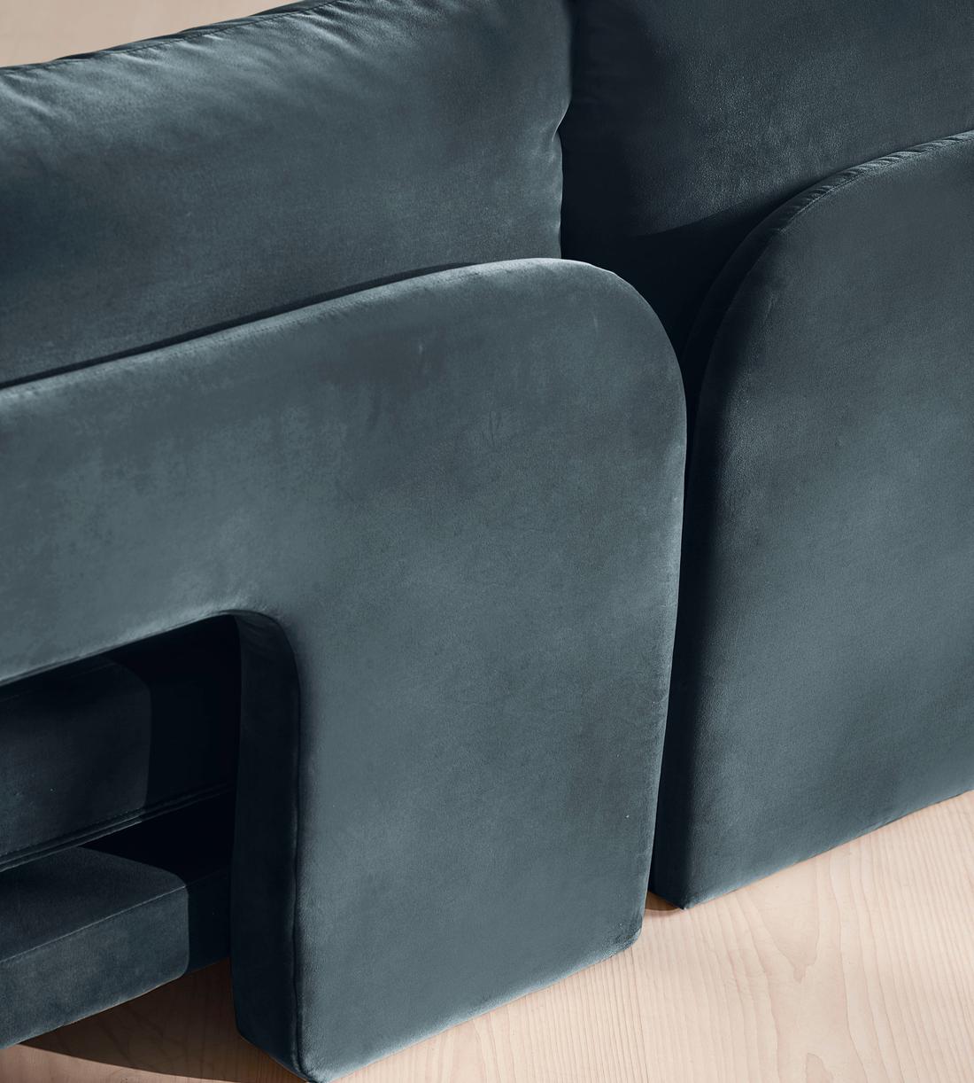Odell Modular Sofa - Corner Sofa - Velvet - Grey Blue - Images - Image 6