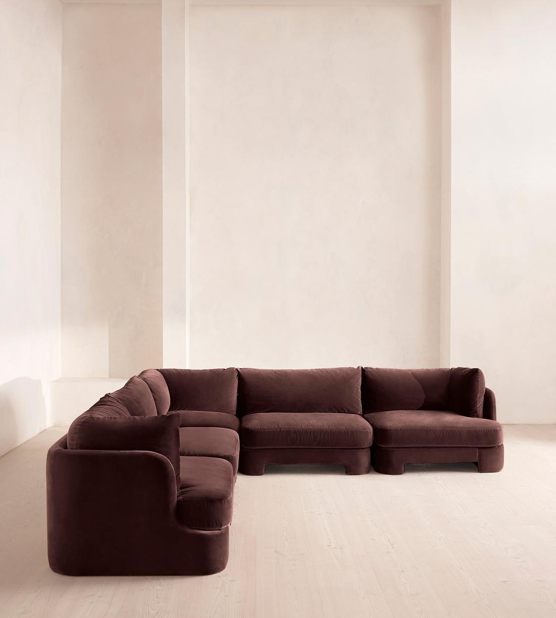 Odell Modular Sofa - Corner Sofa - Velvet - Aubergine - UK - Images - Image 3