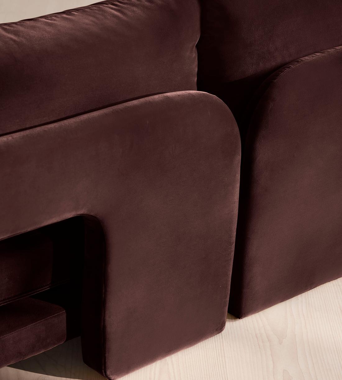 Odell Deeper Sit Modular Sofa - Corner Sofa - Velvet - Aubergine - UK - Images - Image 6