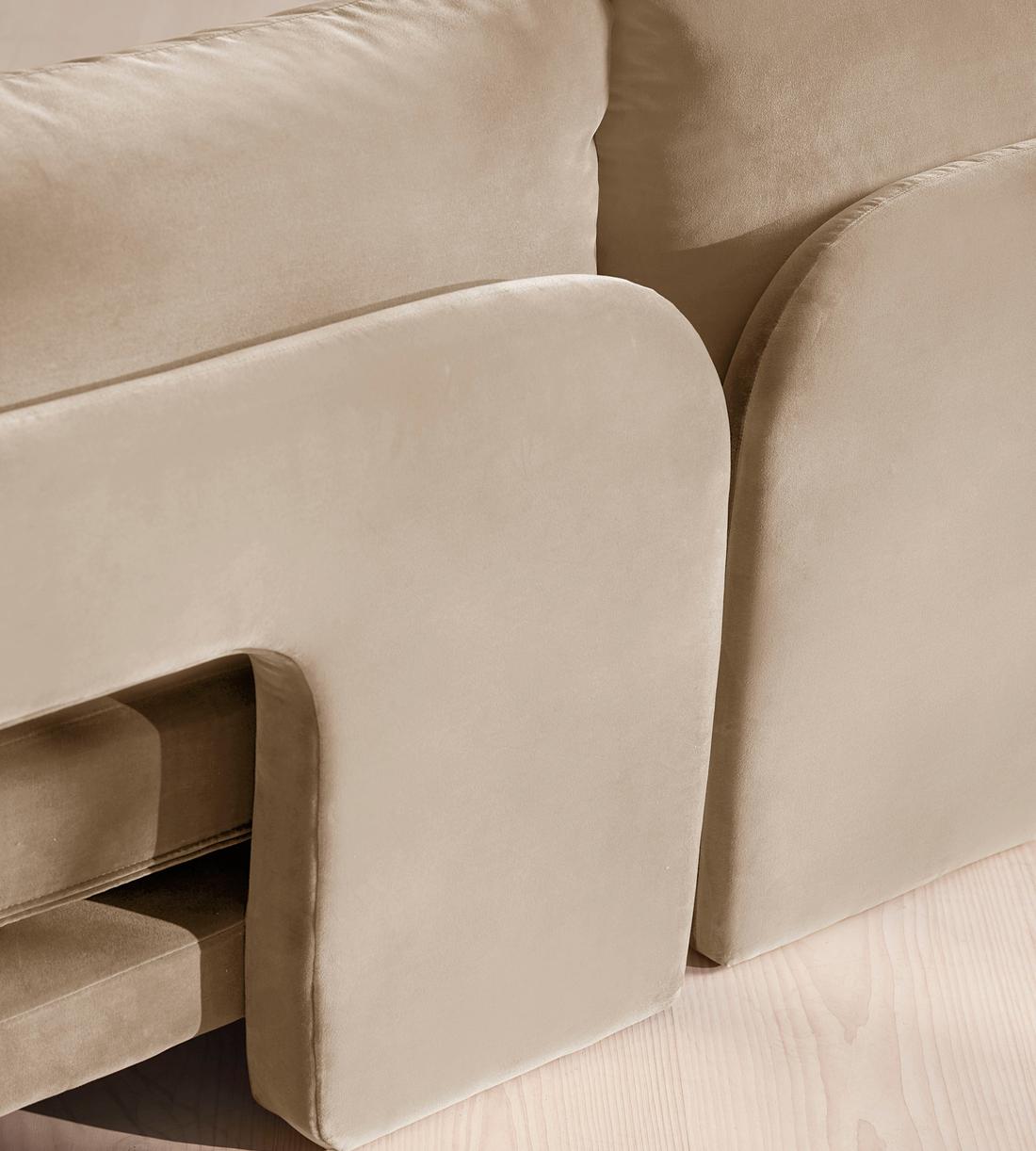 Odell Deeper Sit Sectional Sofa - Corner Sofa - Velvet - Oyster - US - Images - Image 5