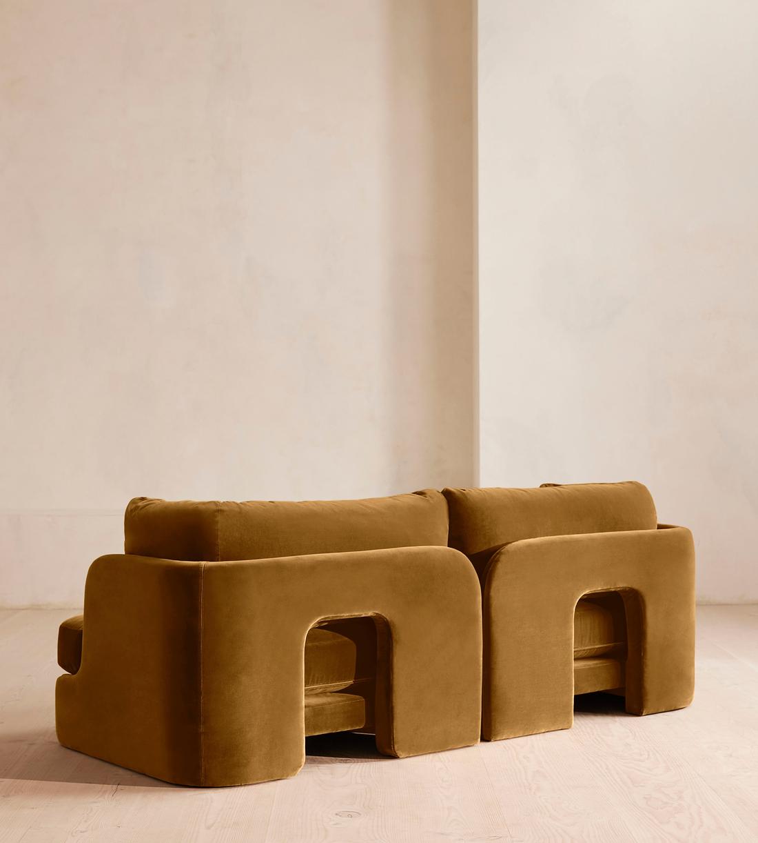 Odell Sectional Sofa - Three Seater - Velvet - Mustard - US - Images - Image 6