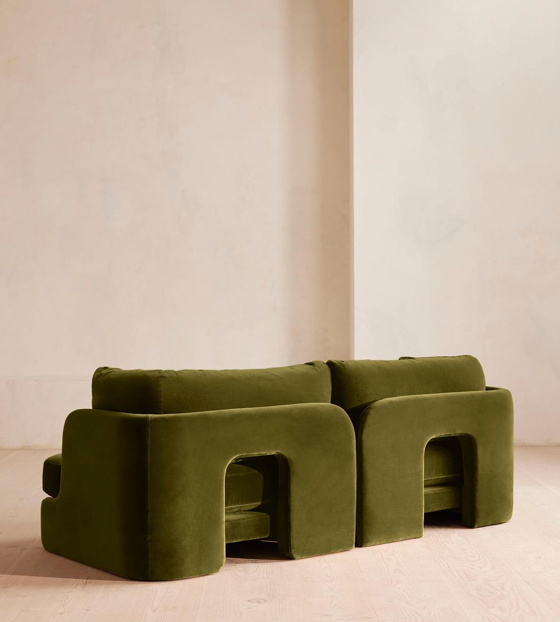 Odell Sectional Sofa - Three Seater - Velvet - Olive - US - Images - Image 5