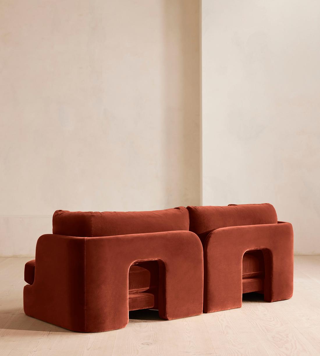 Odell Modular Sofa - Three Seater - Velvet - Rust - Images - Image 5