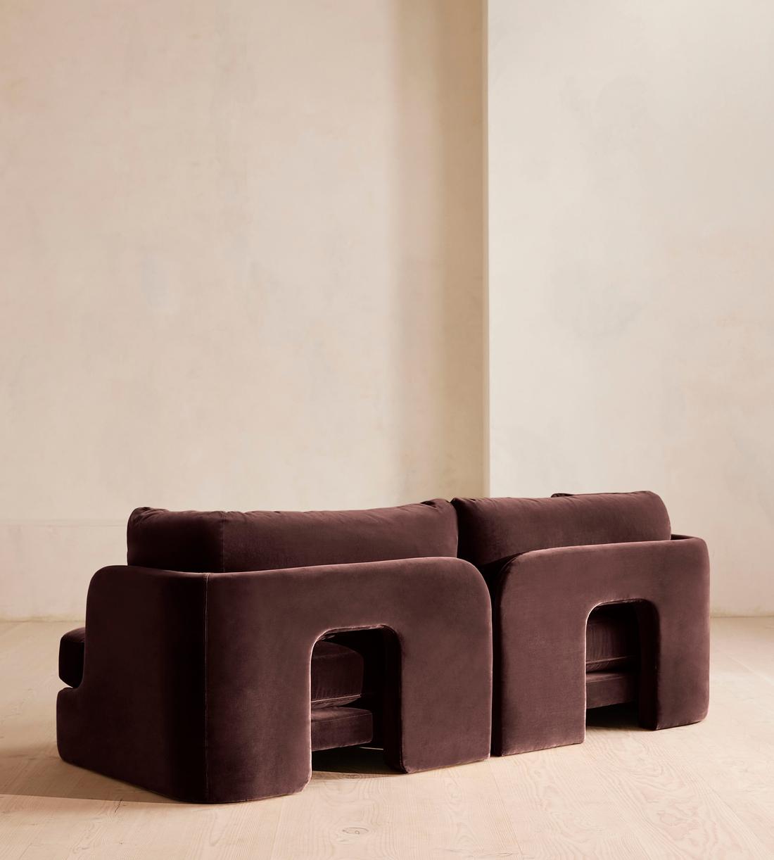 Odell Deeper Sit Sectional Sofa - Three Seater - Velvet - Aubergine - US - Images - Image 5