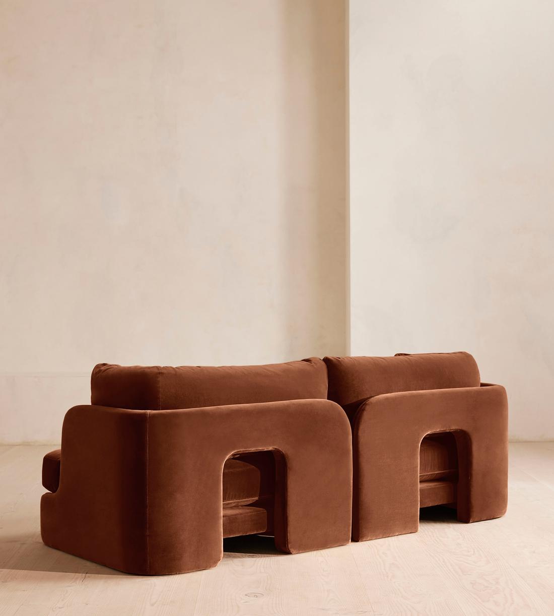 Odell Deeper Sit Sectional Sofa - Three Seater - Velvet - Cinnamon - US - Images - Image 5