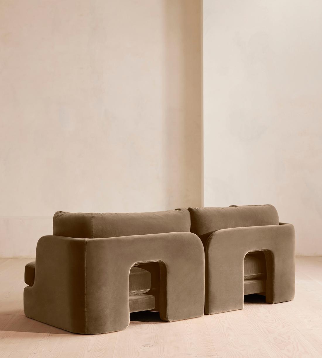 Odell Sectional Sofa - Three Seater - Velvet - Truffle - US - Images - Image 5