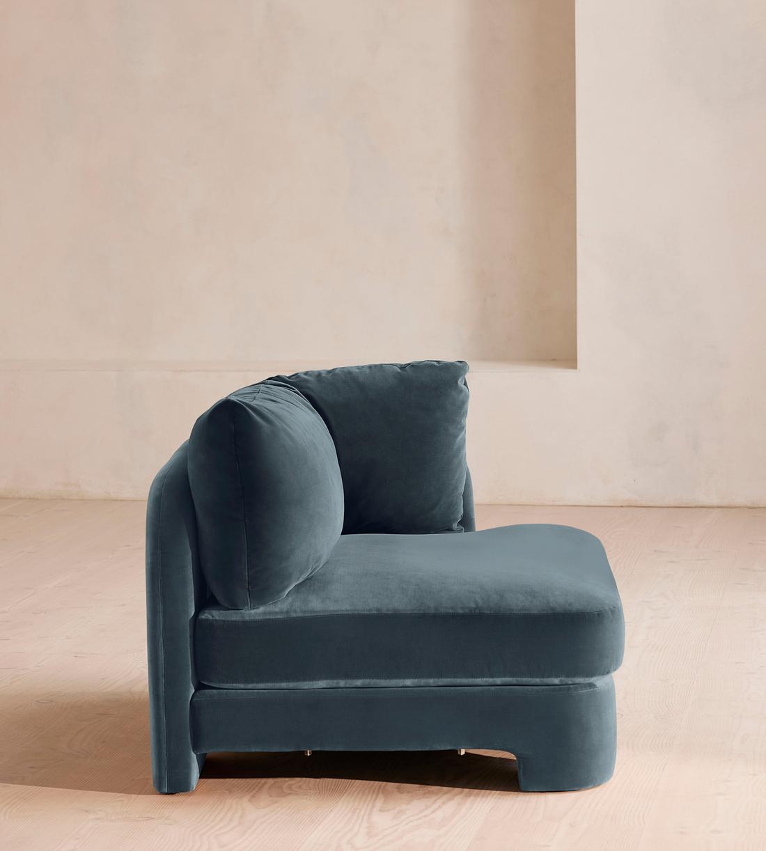 Odell Deeper Sit Sectional Sofa - Corner Module - Grey Blue Velvet - US - Image 11
