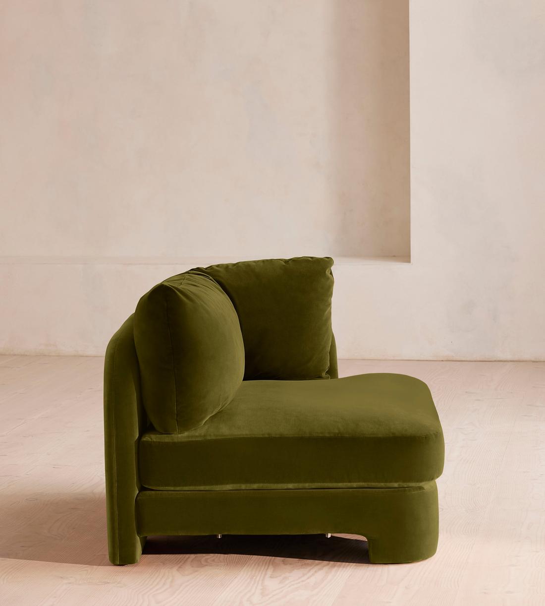 Odell Deeper Sit Sectional Sofa - Armless Module - Olive Velvet - US - Image 9