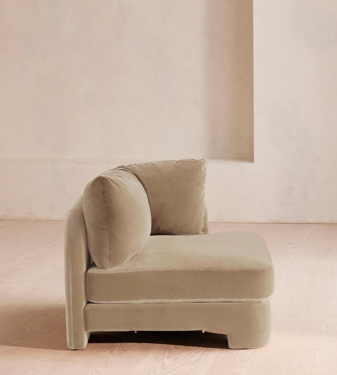 Odell Modular Sofa - Left Arm Module - Velvet - Oyster - UK - Image 8