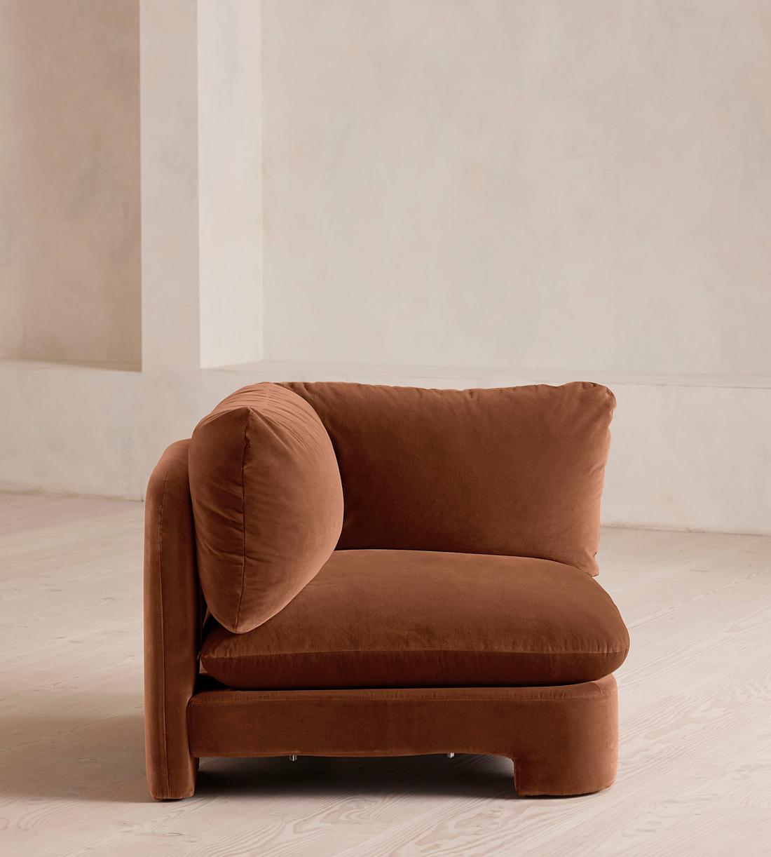 Odell Modular Sofa - Left Arm Module - Velvet - Cinnamon - UK - Image 10