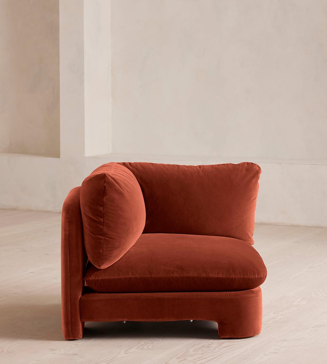 Odell Deeper Sit Modular Sofa - Armless Module - Velvet Rust - Image 7