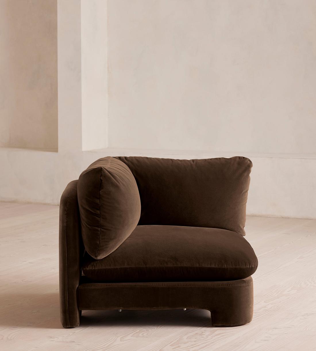 Odell Deeper Sit Sectional Sofa - Right Arm Module - Velvet - Chocolate - US - Image 8