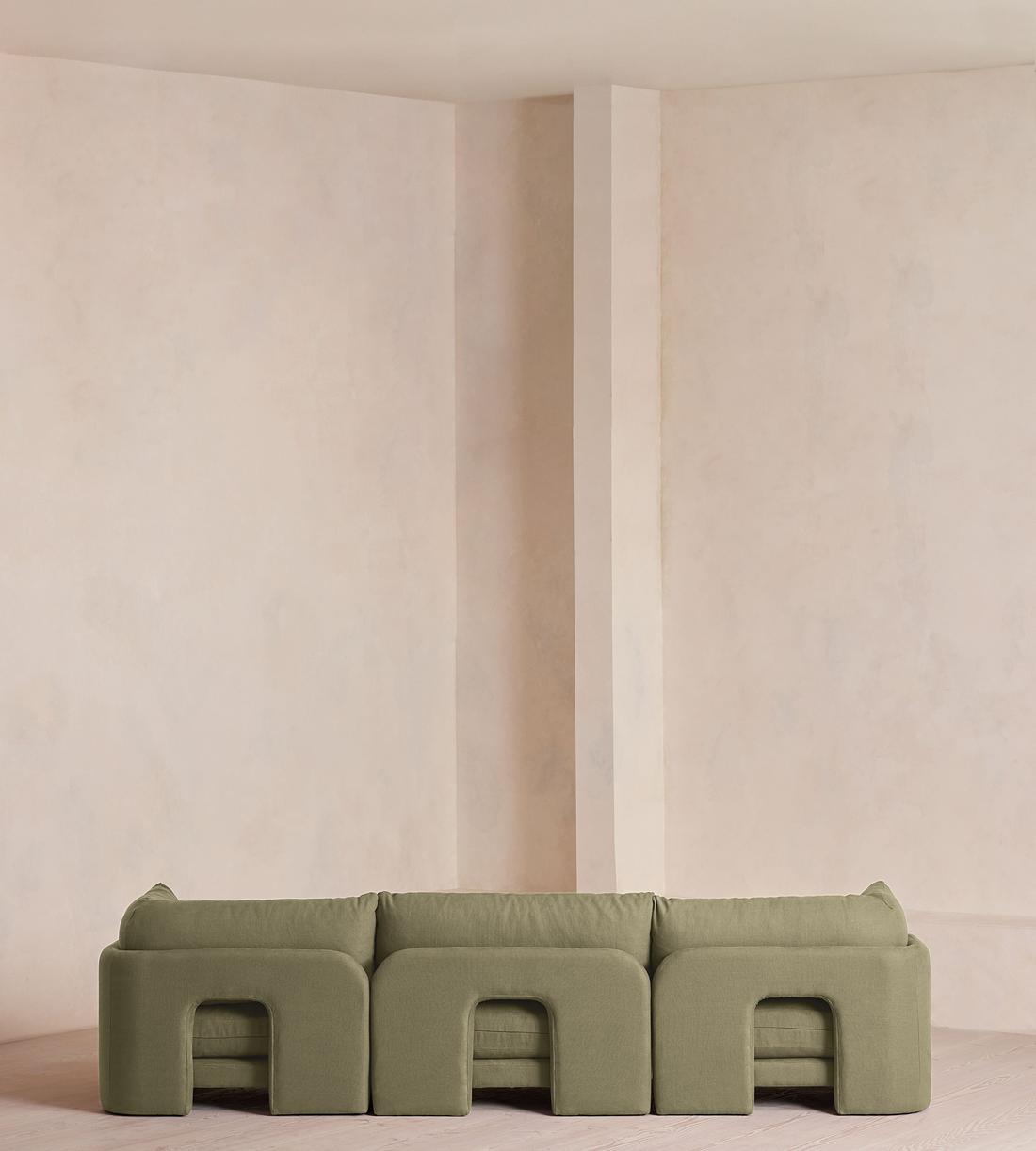 Odell Deeper Sit Modular Sofa - Four Seater - Linen - Sage - Images - Image 4