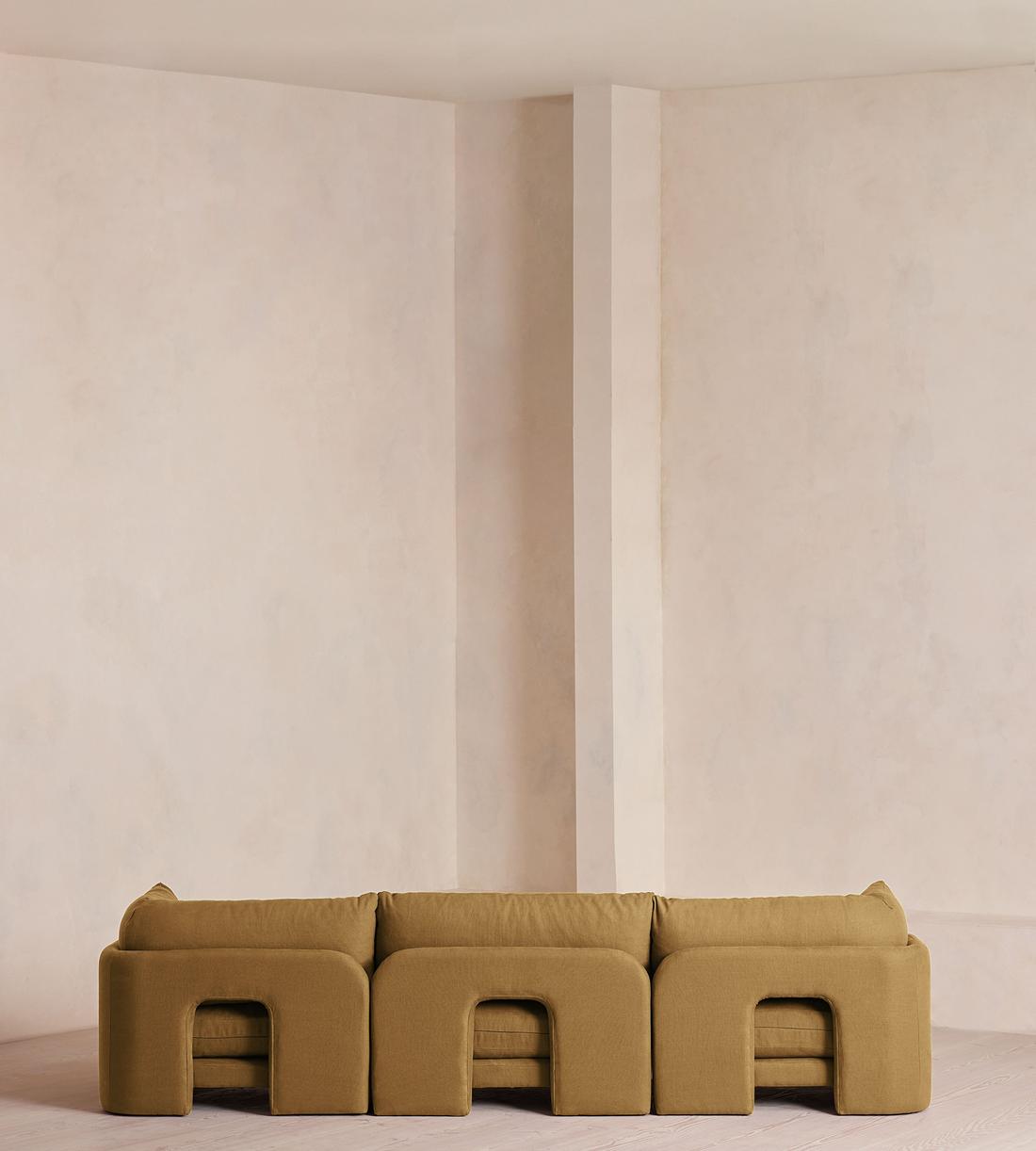 Odell Deeper Sit Modular Sofa - Four Seater - Linen - Ochre - Images - Image 4