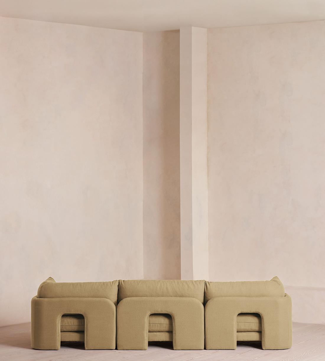 Odell Deeper Sit Modular Sofa - Four Seater - Linen - Wheat - Images - Image 4