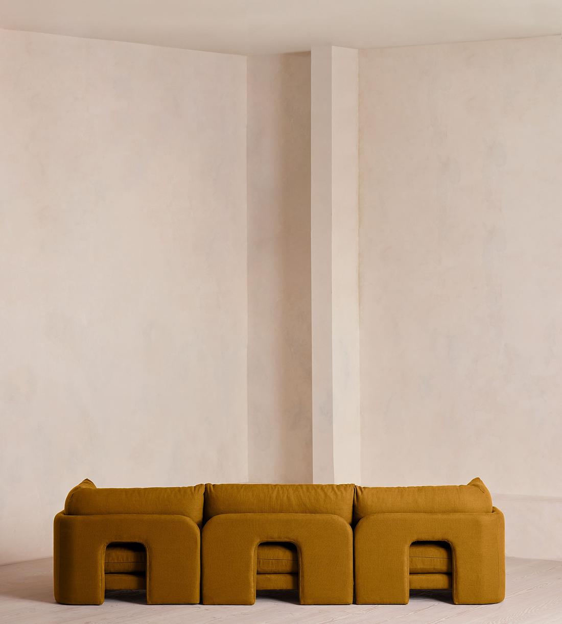 Odell Modular Sofa - Four Seater - Linen - Turmeric - UK - Images - Image 4